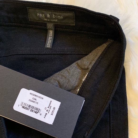 Rag & Bone High Waist Cigarette Leg Coal Jeans - Picture 5 of 8